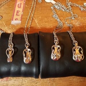 Mother & Child or Children Silver Tone 24" Chain. mom